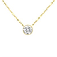 10k Gold .50ct Diamond Modern Bezel-set Necklace