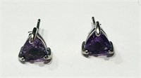 SPECIAL LAVENDER AMETHYST 1CT SOLITAIRE EARRINGS
