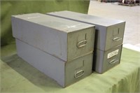 (4) Metal Cabinets with Contents