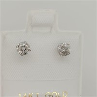 NEW - 14K White Gold Diamond Earrings,$2265