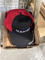 9 GLEANER HATS, SMOKE DAMAGE, ONE PRICE,