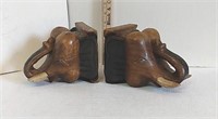 Handcarved Elephant Bookends