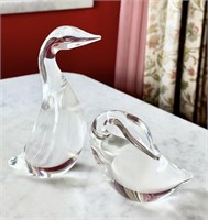 $ Steuben Glass Vintage Duck Figurines