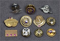 Assorted Service Pins, Some Gold
