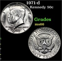 1971-d Kennedy Half Dollar 50c Grades GEM+ Unc