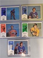 Five 1974-75 O-Pee-Chee WHA Hockey Cards-Hull, Hen