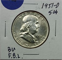 1951-D Franklin Half Dollar BU