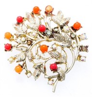 Vintage Coral Broach 1