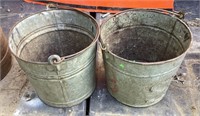 Pair of Vintage Metal Pails Number 10