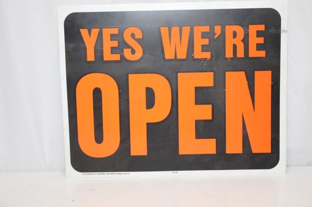 WE'RE OPEN / CLOSED SIGN