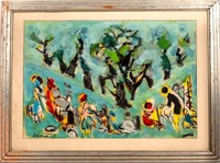 Modernist Gouache Painting by Irving Lehman