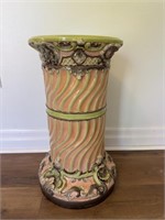 Ceramic plant stand, 23" tall x 12" d.