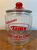 Vintage Tom’s Toasted Peanuts Counter Display Jar