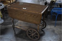 Vintage Wood Rolling Hostess Cart