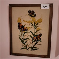 Really Neat Framed Butterfly Textile