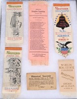 1893 Columbian Exposition 5 SILK RIBBONS