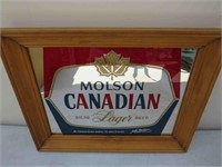 Retro Molsons Canadian Framed Carnival Beer Mirror