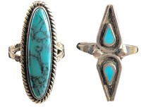 Sterling Silver & Turquoise Native American Rings