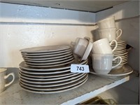Stoneware Dishes (Almond Flare) with Accessories