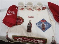 Coca-Cola Lot with Cups, Towels