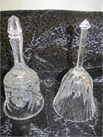 2pc Vintage Lead Crystal Bells - Each 7.5" High