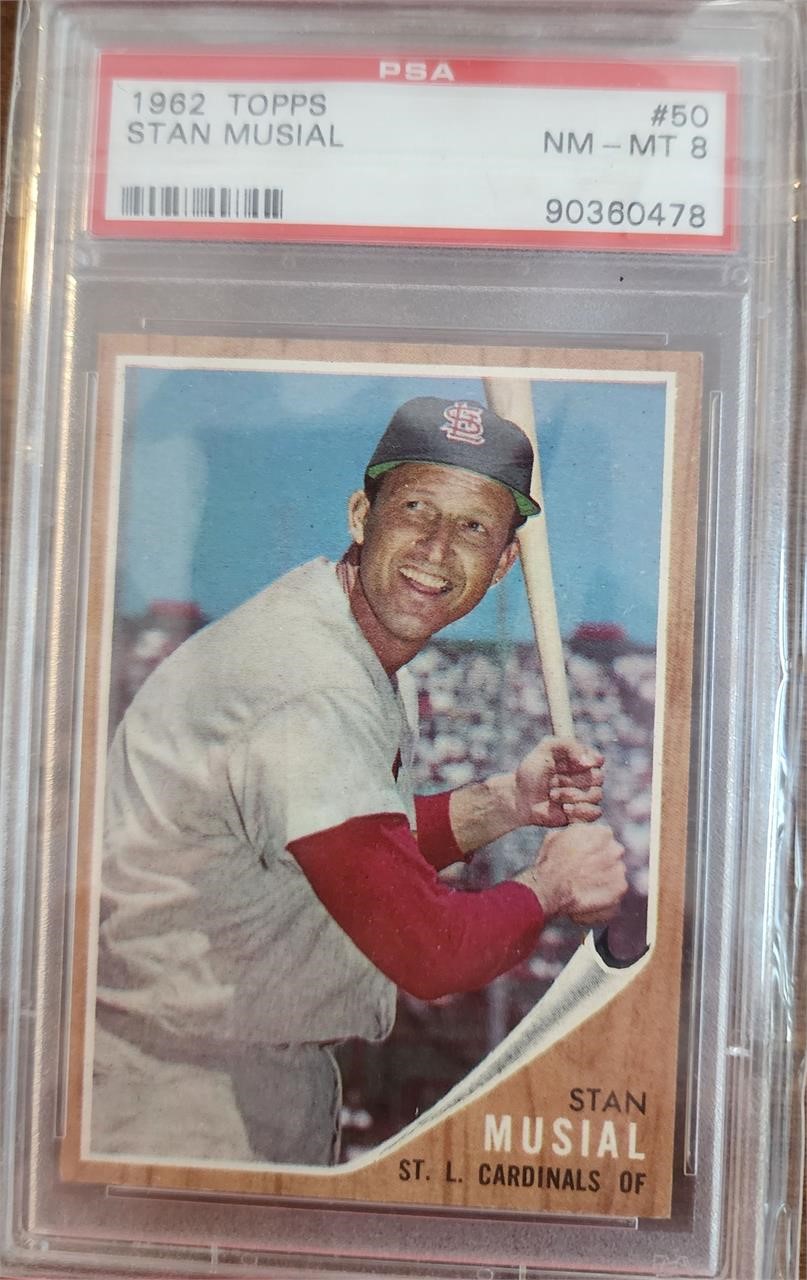 1962 Topps Stan Musial PSA Graded 8