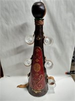 Italy wine decanter leather embossed bottle wrap