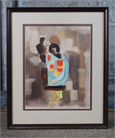 Juan Ramirez (Mexican 20th C.) abstract Woman in