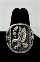 Sterling & 12k Men's Eagle Ring -0.48oz