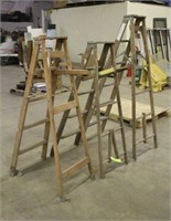 6FT Wood Ladder & (2) 5FT Wood Ladders