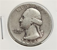 1944 Washington Silver Quarter US