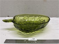 Indiana Glass MCM Green Grape Cluster Fruit Bowl