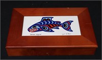 Joe Wilson Salmon Legend Tile Wooden Box