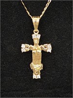 Fashion cross necklace 18in