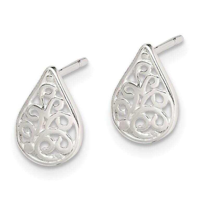 Sterling Silver Filigree Post Earrings