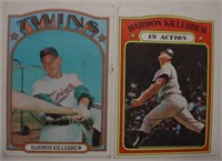 Two 1972 Topps Harmon Killebrew Minnesota Twins