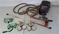 Assortment of welding gear and equipment Gauges,