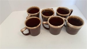 Lot of 6 Vintage McCoy Brown Drip Coffee Cups