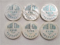6 Large Blue Chip Club Aberdeen Chips