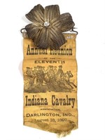 Ribbon 13th Annual Reunion 11th IN Calvary 1897