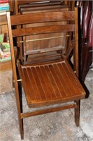 Set of 4 Wood Folding Chairs