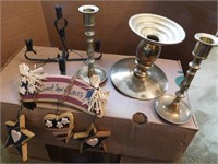 Misc. Lot-3 Brass Candle Sticks, Candle Holder