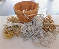 2 Wood Baskets Full of Various Ropes