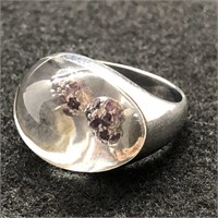 STERLING SILVER AMETHYST RING SIZE 8