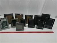 12 black and silver frames