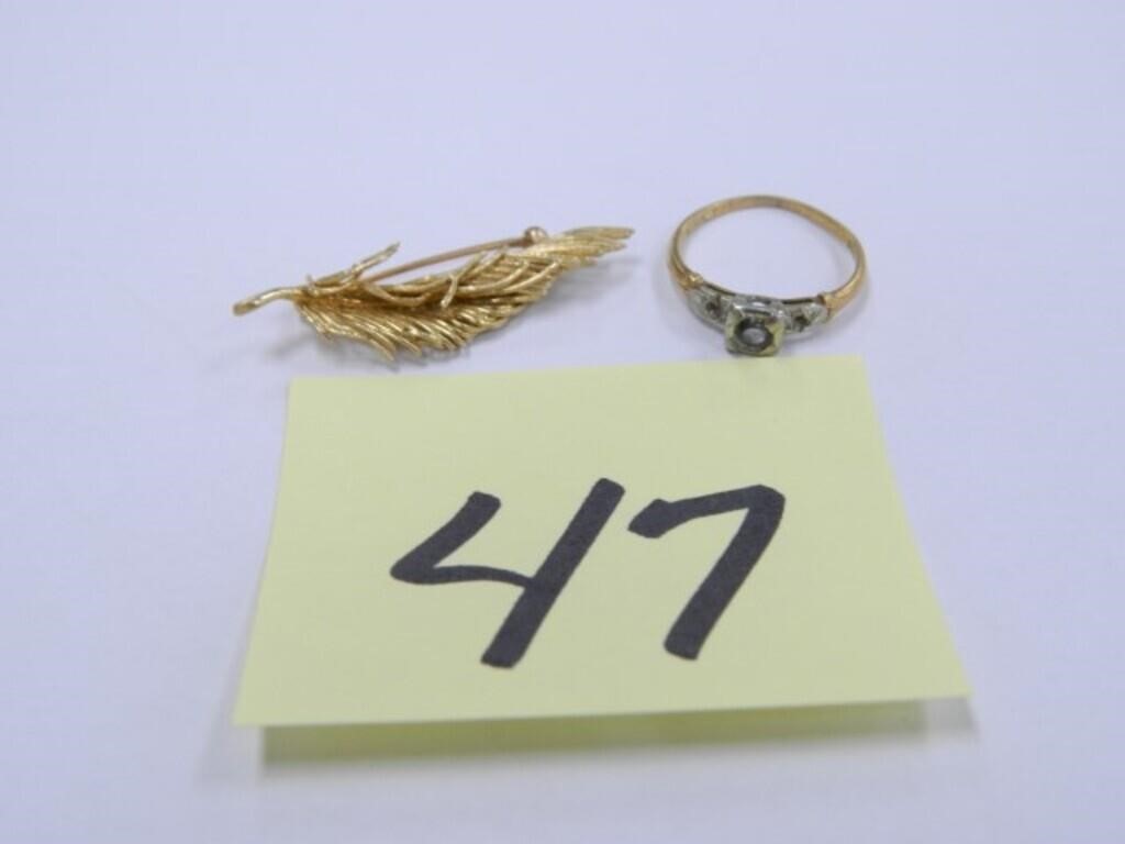 14kt Yellow Gold 1.7gr Vintage Ring and 10kt Test