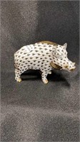 Herend, Wild Boar, Black and gold, 2.25" H x 1.50"