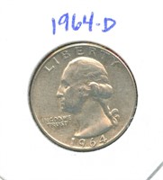 1964-D Washington Silver Quarter