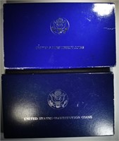 2 COMMEMORATIVE SETS, 1986 2PC STATUE OF LIBERTY &