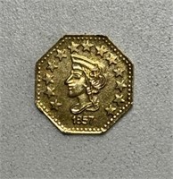 1857 1/2 CALIFORNIA GOLD COIN
